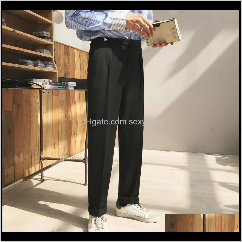 2021 men`s silk formal business casual pants western-style trousers vertical slim suit pants black/grey/beige color social1
