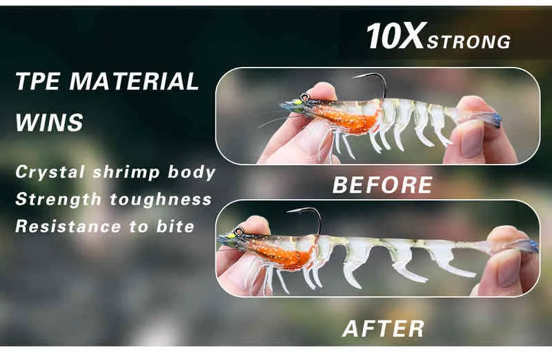 TRUSCEND Shrimp Silicone Artificial Bait Simulation Soft Prawn