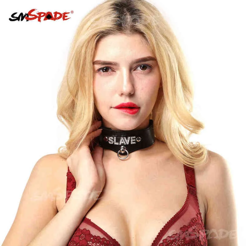 Nxy adulto brinquedos smspade couro bdsm collar sexo brinquedos ajustável fetiche fetiche fetiche escravidão pescoço cinta cinto cinto para casal 1221