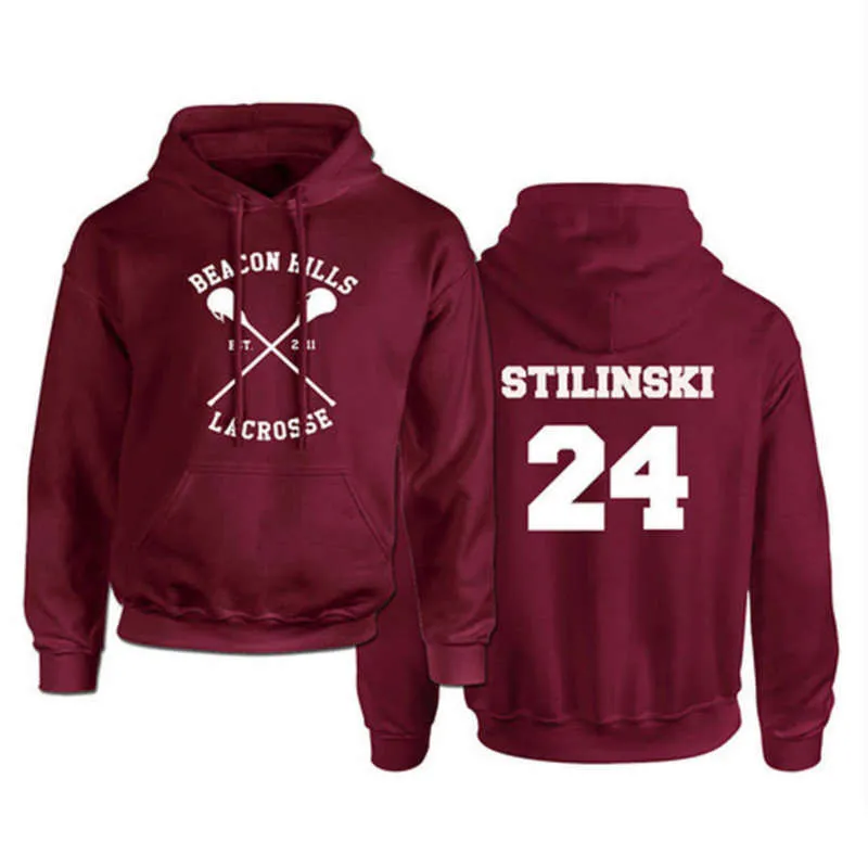 Teen Wolf Hoodie Men Stilinski 24 Lahey McCall Pullover Sweatshirt Male Print Red Hooded Mens Hoodies Hip Hop Hoddies Streetwear 210927