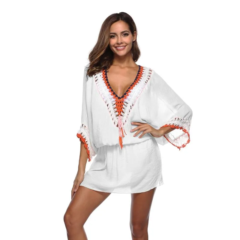 Femmes en dentelles de lacets Cardigan Bikini Cover Up Beach Swimwear Kimono Shirt Bikinis Summer Bathing Fissure One Piece 2021 Sarongs