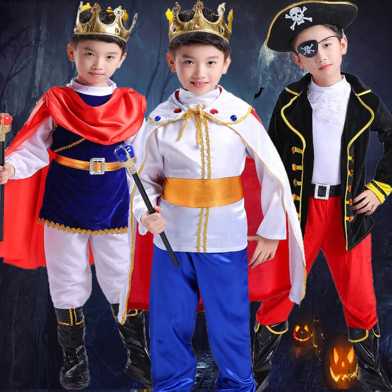 Kids Clothes Set Boys Prince Charming Costume Child Halloween Stage Play Show Costumes Party Cosplay Clothing Q0910