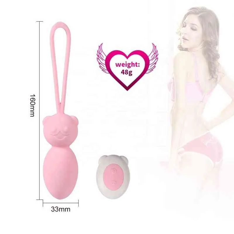 NXY Vibrators Best Selling Little Bear Jump Egg Adult Products Pink Electric 9 Various Vibrating Modes Comfortable Silica Vibrator 0104