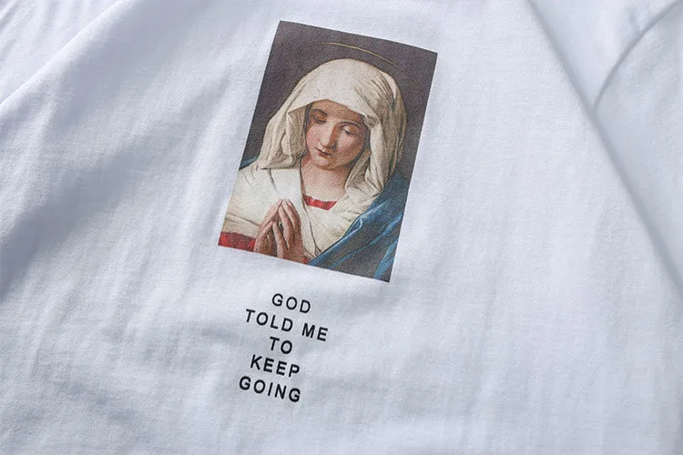 Virgin Mary Printed Short Sleeve T Shirts 4