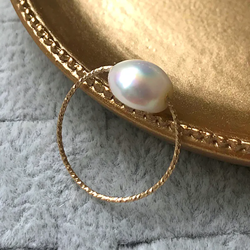 Chunky Knuckle Rings For Women - 6-Piece Gold Set With Baroque Pearl & Flower Designs, Adjustable Stacking Statement Rings - View #3