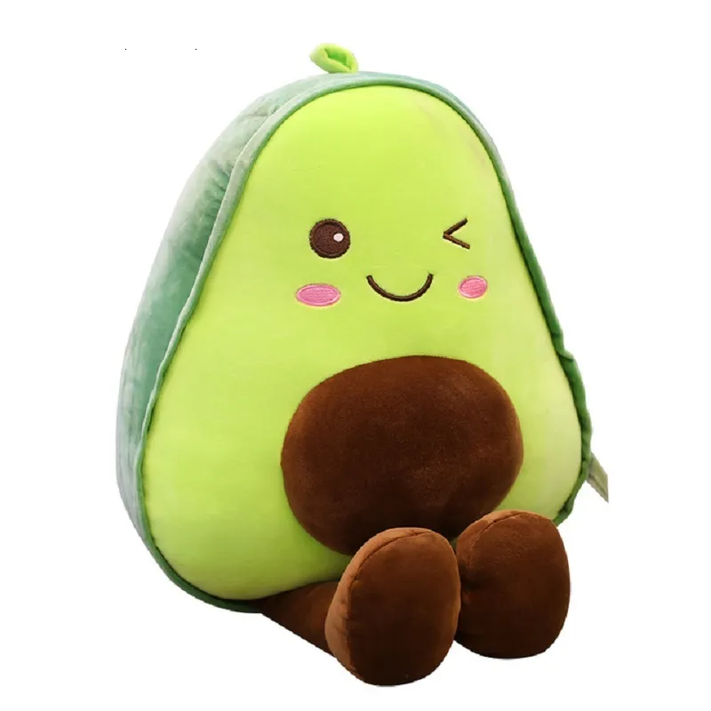 30CM Cute 3D Avocado Stuffed Plush Toy Soft Baby Doll Cartoon Fruit Pillow Sofa Cushion kids Girls Christmas birthday Gifts by hope12