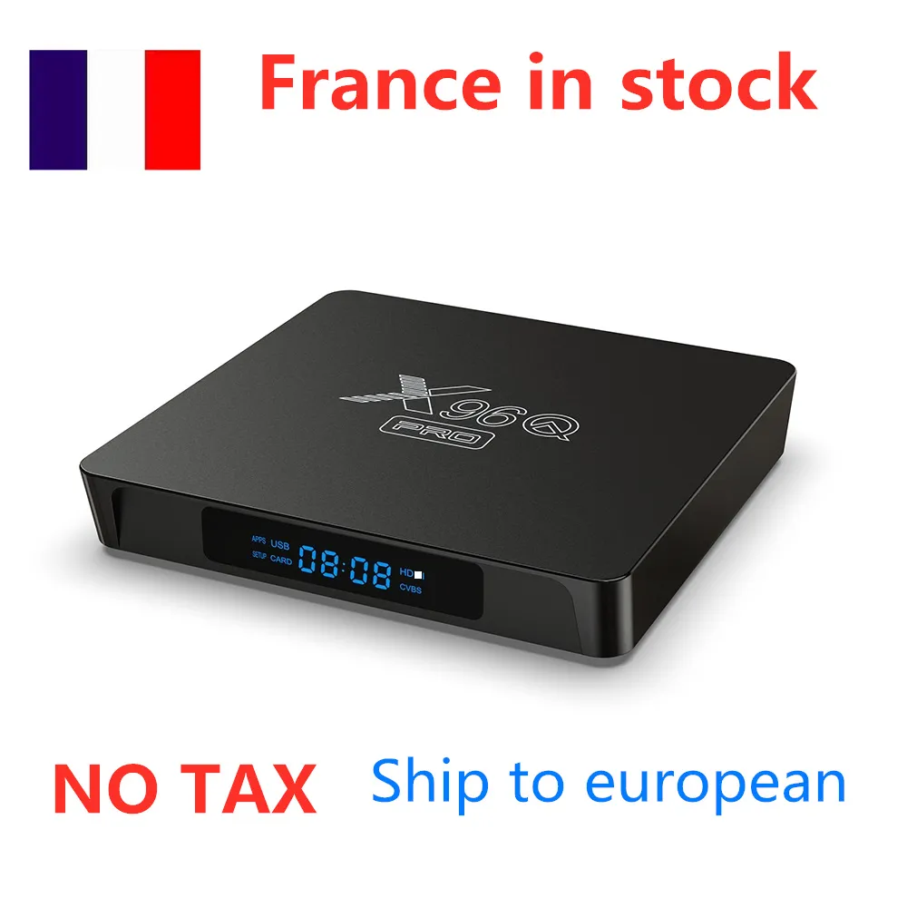 Skicka från Frankrike X96Q Pro TV Box Android 10.0 H313 Chip 2GB 16GB 2.4G 4K Smart WiFi