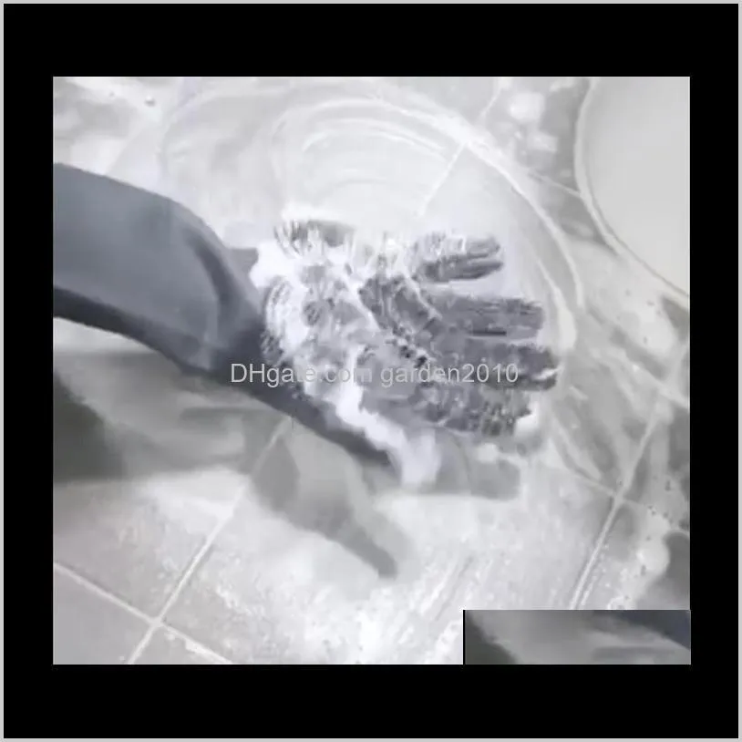 multi-use grade silicone lazy dishwashing gloves thick durable convenient scrub brush cleaning tools cleaning gloves