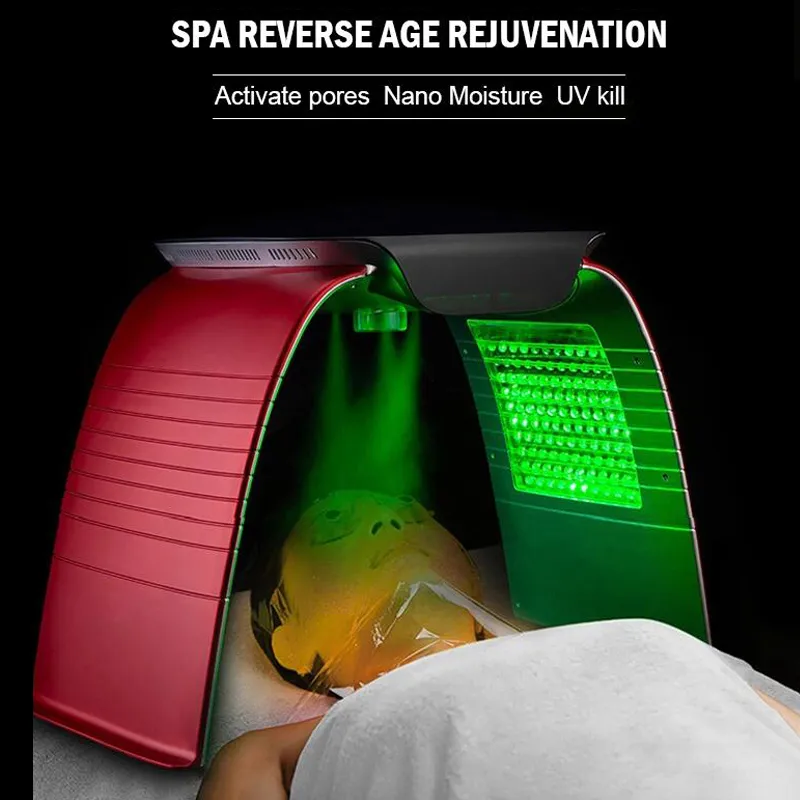 Portabel PDT LED Light Therapy Skin Föryngring Fotodynamisk Behandlingslampa 7 Färger Foton Facial Beauty Salon Spa Machine