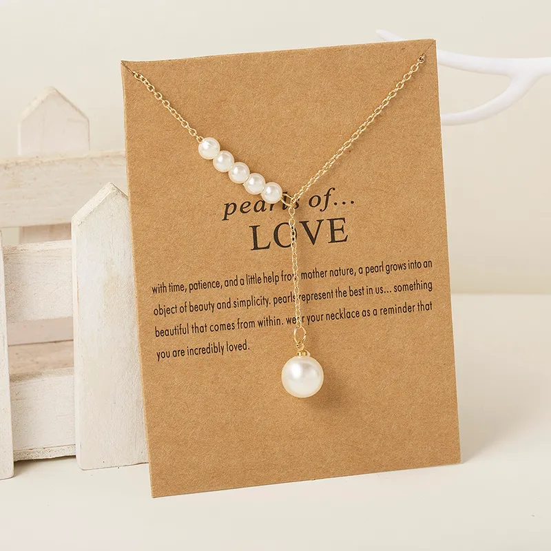 8 Models Wish Card Butterfly Pearl Letter Moon Star Pendant Necklace Women Clavicle Chain Choker Wedding Couple Jewelry Gift