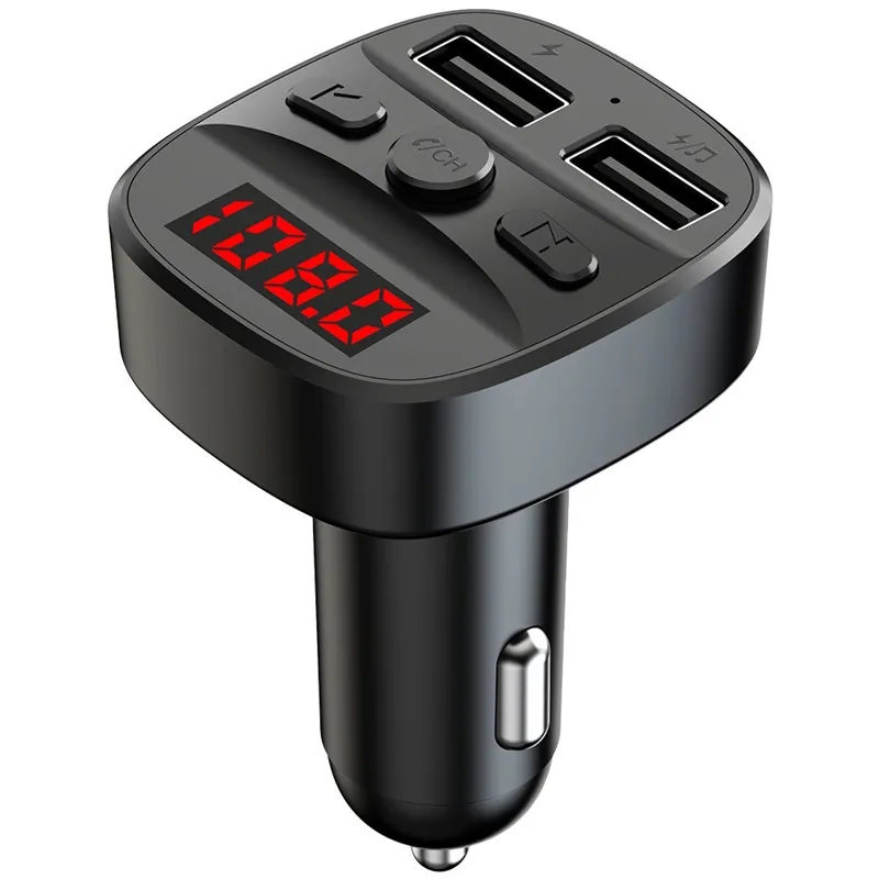 USB Car Music Player Bluetooth FM Transmitter Kit Fast Charger T60 Wireless 5.0 Handsfree Support TF Card U Disk Auto Electronics
