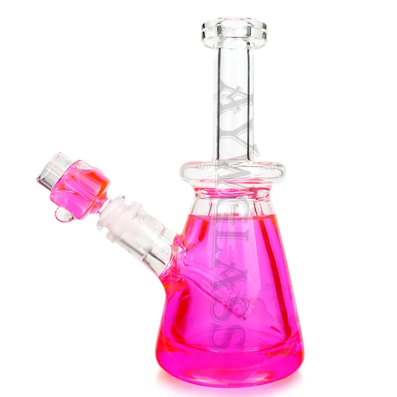 Bongo de bobina de glicerina de 9" congelável e refrigerado rosa para fumar cachimbo de água narguilé de vidro shisha com 14,4 tigelas forzen