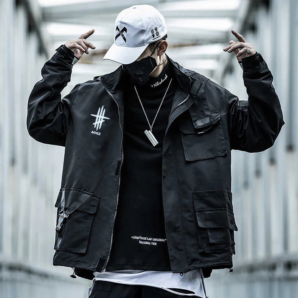 【新品タグ付き】TYPE 1 TRACKER JACKET BLACK MFCT Streetwear Techwear Men's Windbreaker Jacket (Black