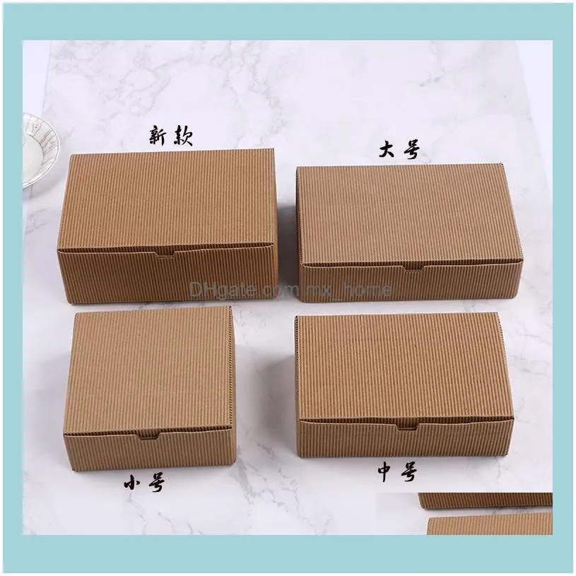 Gift Wrap 40 X Black & Brown Kraft Paper Corrugated Mooncake Boxes Wedding Handmade Package Packaging Box 18.2*12*5CM