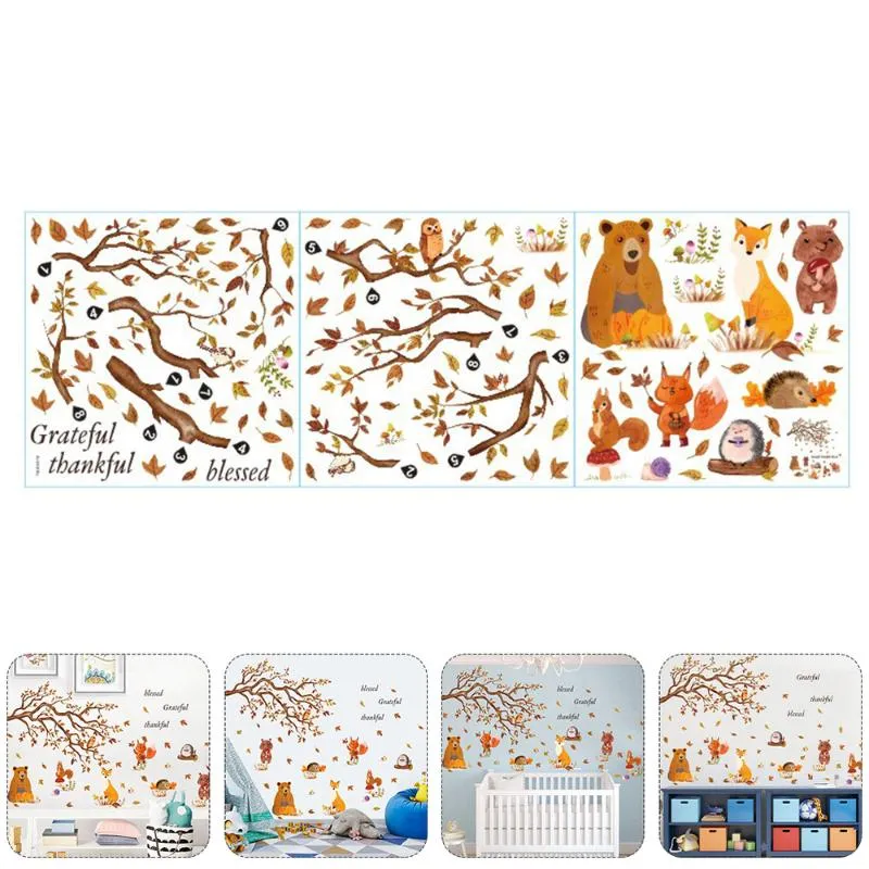 Stickers Muraux 1 Feuille Autocollant Creative Fruit Decal Thanksgiving Fenêtre