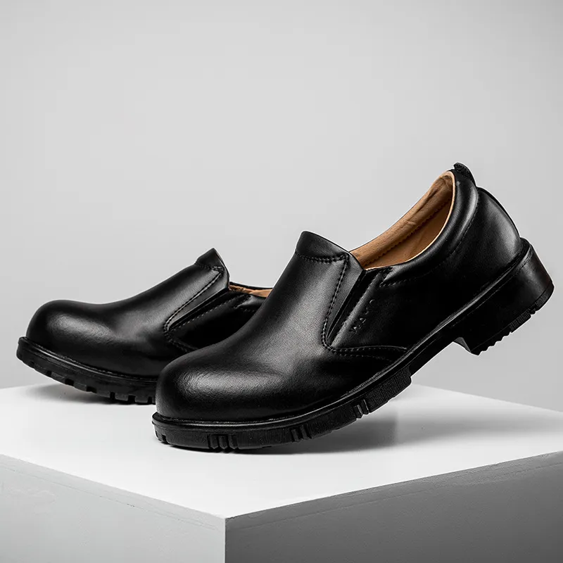 Hotel Kitchen Mens Chef Shoes Slip On Business Casual Waterproof Oil Proof Leather Shoes Non Slip Work Safety Shoes Size 38 44 From 56 73 DHgate