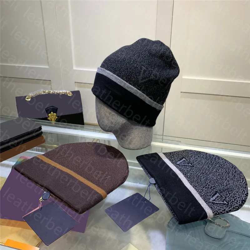 Jacquard Luxury Skull Caps Good Quality Fashion Woolen Hat Men Street Trendy Woven Hats Cotton Beanie