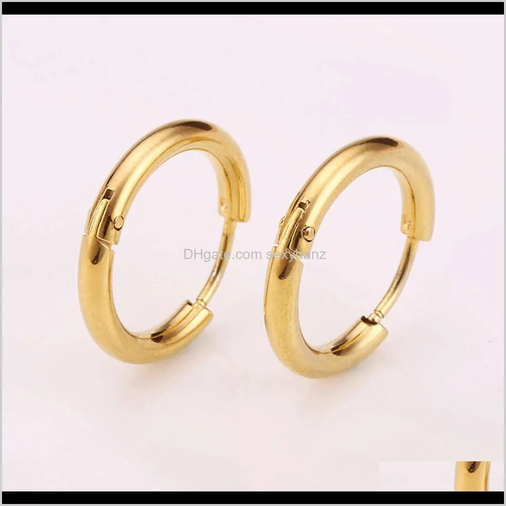 korean titanium fashion simple stainless steel coil earrings ear buckle