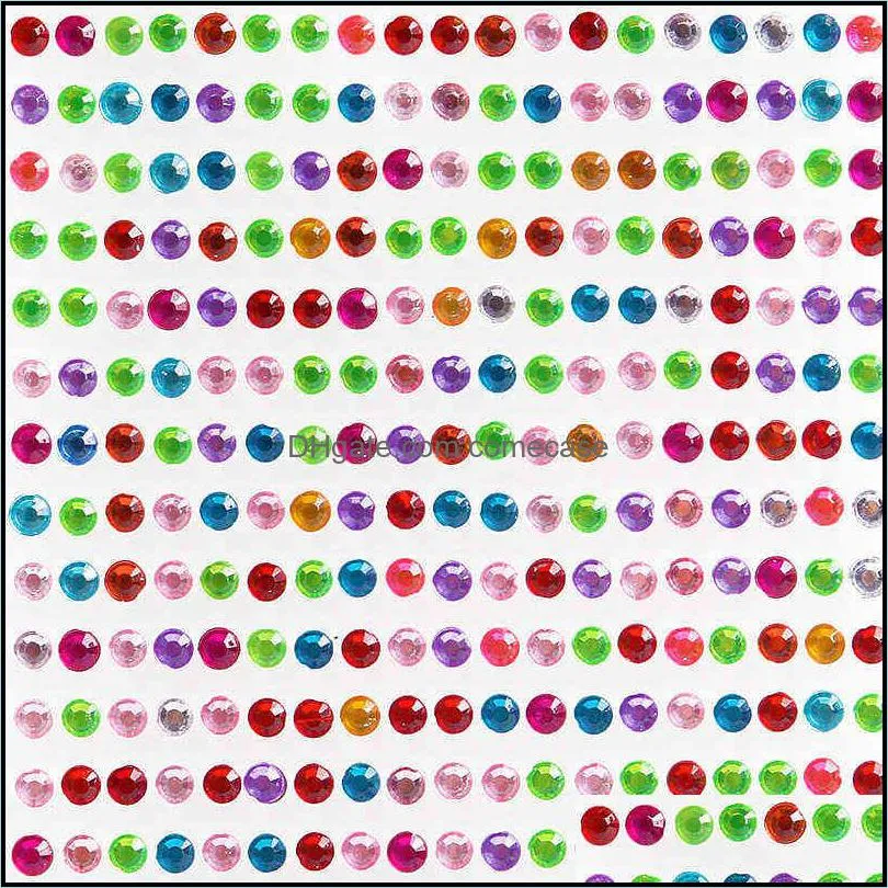 437 Pcs/sheet 3D Diamond Face Jewels Eyeshadow Stickers Self Adhesive Face Body Eyebrow Diamond Nail Stickers Decals Decoration Y1125
