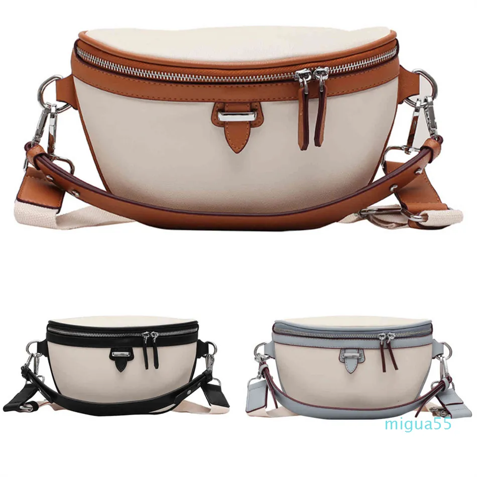 Cross Body Bags Casual High Quality Pu Leather Waist for Women Zipper Shoulder Messenger Bag Lady Chest Crossbody Handbags