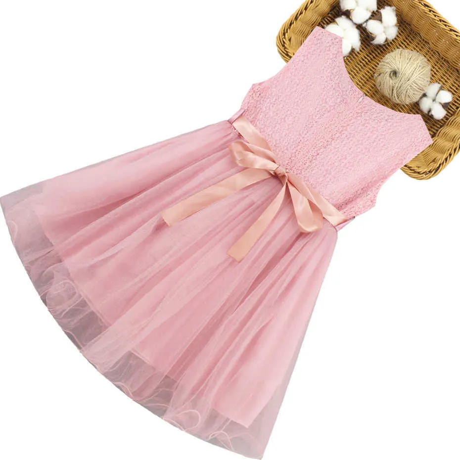 Sommerkleid Mädchen Weiß Prinzessin Kleid Für Mädchen Spitze Blume Kinder Party Kleider Für Mädchen Nette Mädchen Kleidung Für 6 8 10 12 jahre Q0716