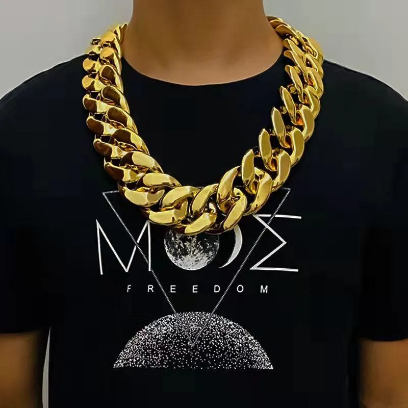 Chains Width 35mm 45mm Personality Large Chain Thick Gold Necklace Men Domineering Hip Hop Goth Halloween Treasure Riche Jewelry G2370