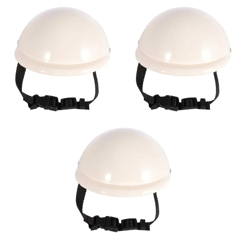 Casques de moto 3 pcs Pipy Puppy Chien Casque de sécurité Sun Sun Rain Protection Supplies (Blanc 6 pouces)