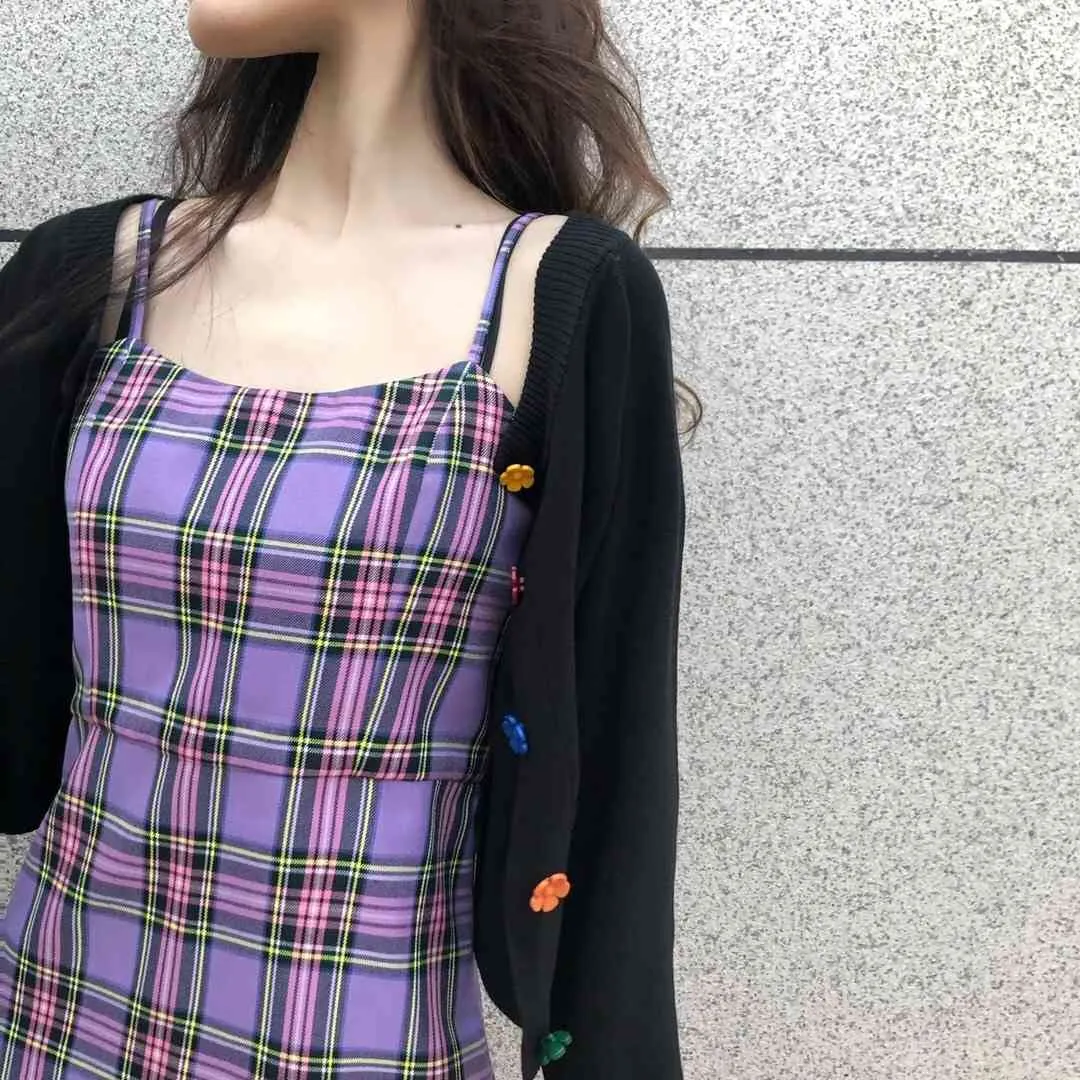 Womens Gingham Check Plaid Mini Dress Blue And White