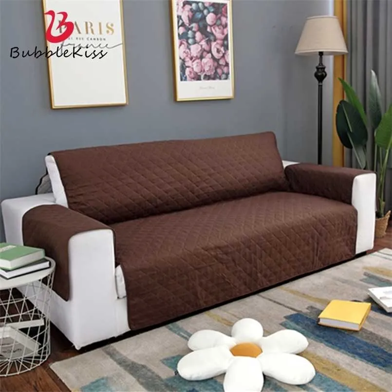 バブルキスノルディックソファーカバーリビングルームの茶色の家具ソファープロテクター1/2/3シート211116