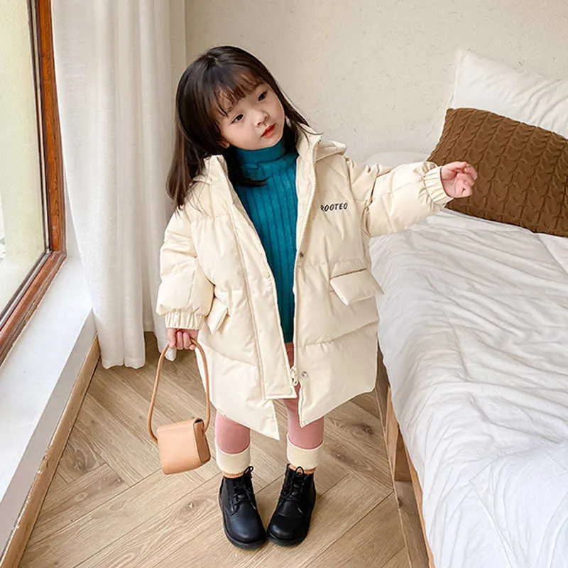 90% White Duck Down Children's Winter Jacket For Girls Coat Kids Warm Hooded Outerwear Coat Baby Clothing TZ753 H0909