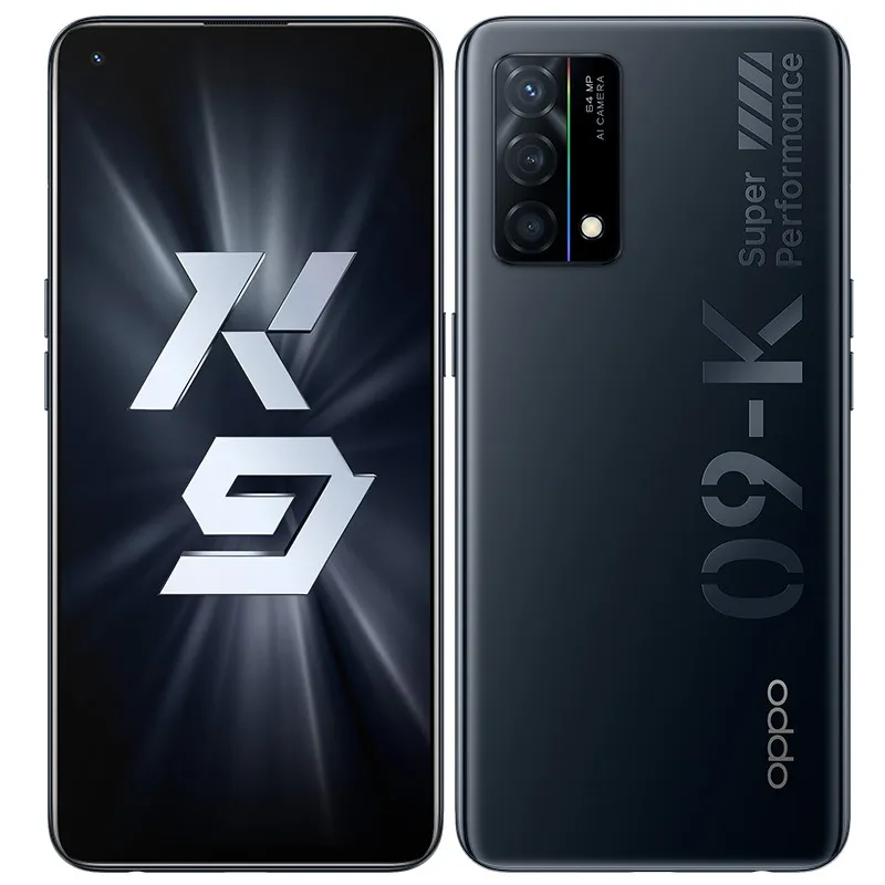 Téléphone portable d'origine Oppo K9 5G 8 Go de RAM 128 Go 256 Go de ROM Snapdragon 768G Octa Core 64.0MP AI 4300mAh Android 6.43 pouces AMOLED plein écran ID d'empreintes digitales Smart Cellphone