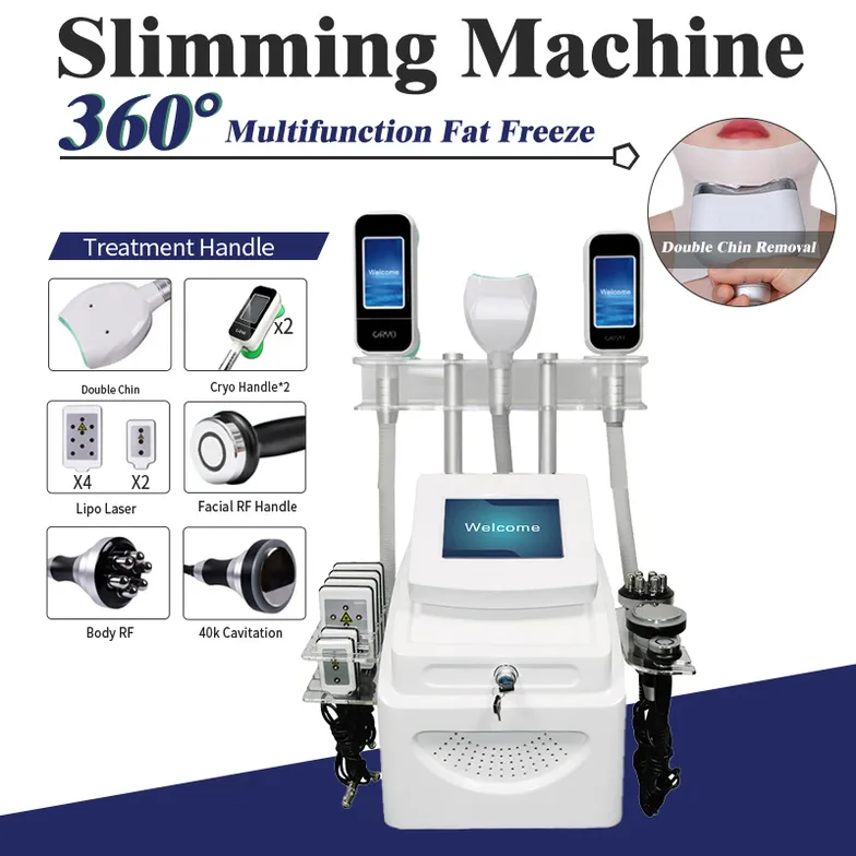 2021 Cryolipolysis Fat Freeze Slimming Machine 360 ​​grader Kontaktkylning Freezing Loss Weight Beauty Equipemnt 2 års garanti