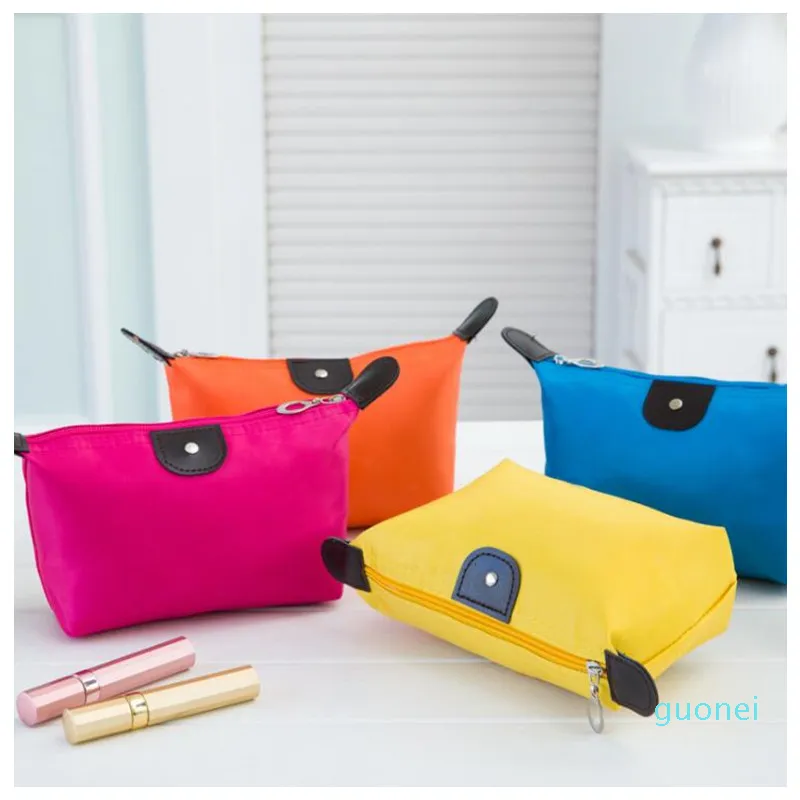 2021 Top Qualität Dame Make-Up Tasche Wasserdichte Kosmetik Tasche Clutch Toilettenartikel Reise Kit Casual Kleine Geldbörse Candy 10 Farben