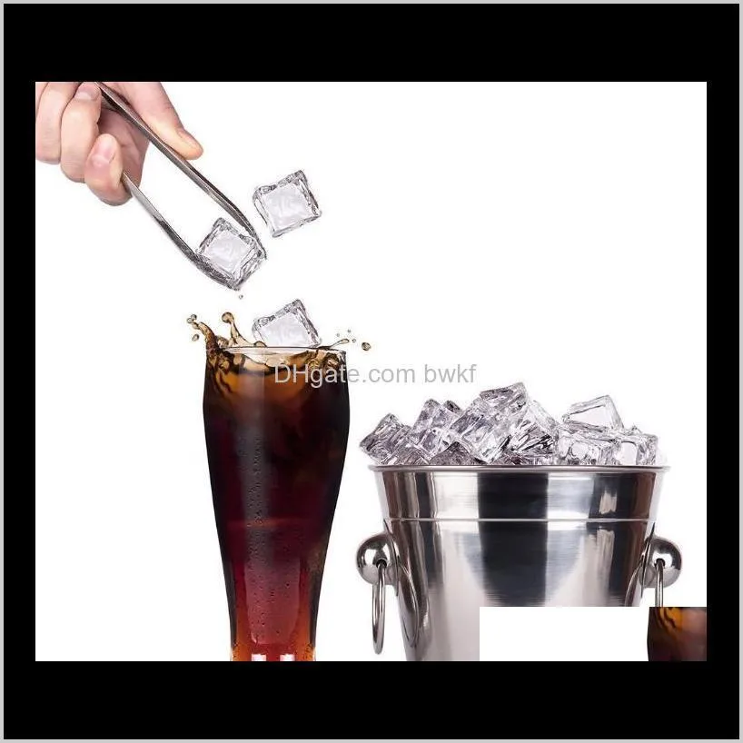 stainless steel ice tongs kitchen bar tools with smooth edge coffee sugar clip multifunction mini ices cube clamp teacup clips