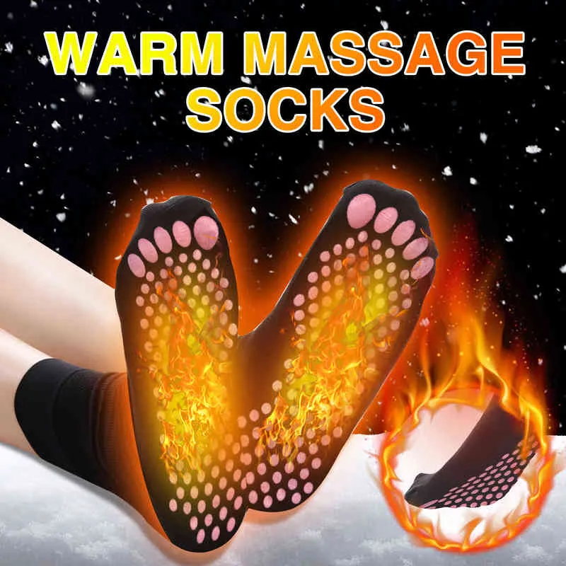 Self-heating Magnetic Socks for Women Men Tour Magnetic Therapy Comfortable Relief Pression Socks Winter Warm Massage Socks Y1222
