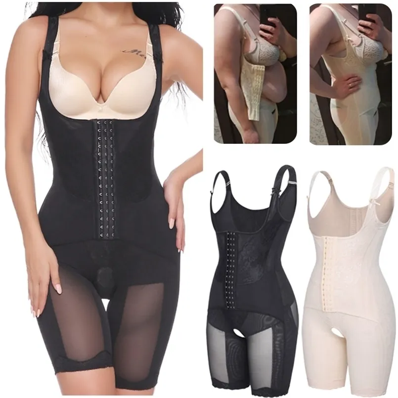 Fröken Moly Full Body Shaper Modeling Belt Midja Trainer Butt Lighter Thigh Reducer Panties Tummy Control Tryck upp Shapewear Corset 220311