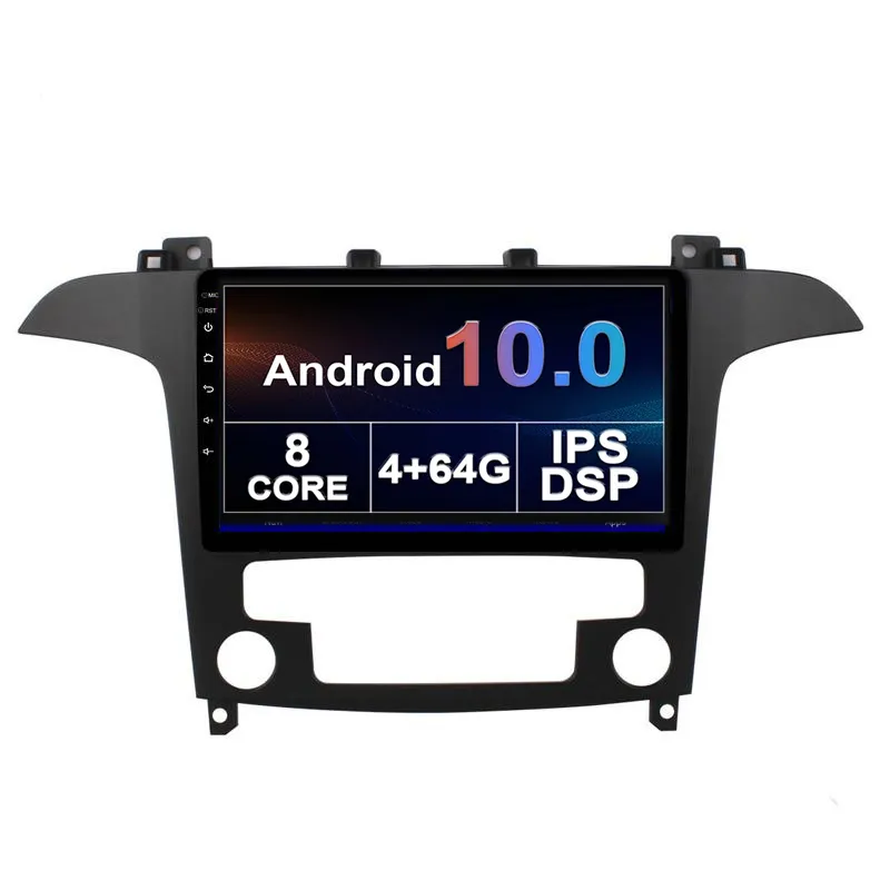 Android 10 Car DVD-spelare för FORD S-MAX 2007-2008 Radio 2012-2013 med video Mirrring BT DSP 9 "