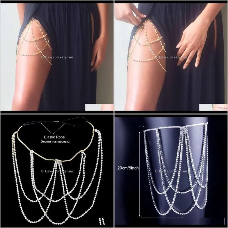 rhinestone multi-layer fashion street photo sexy personalized nightclub leg body chain