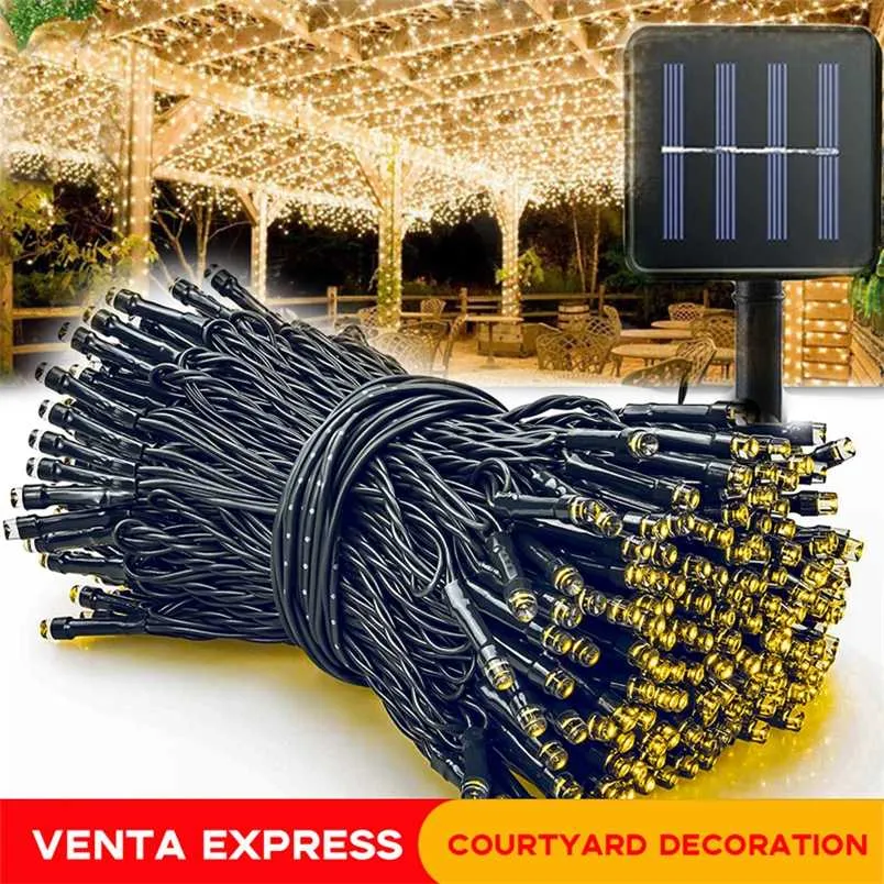 Solar String Kerstverlichting Patio Verlichting voor Buitentuin Gazebo Party Wedding Tenten Porch Xmas Tuin Backyard Tree Indoor 2111104