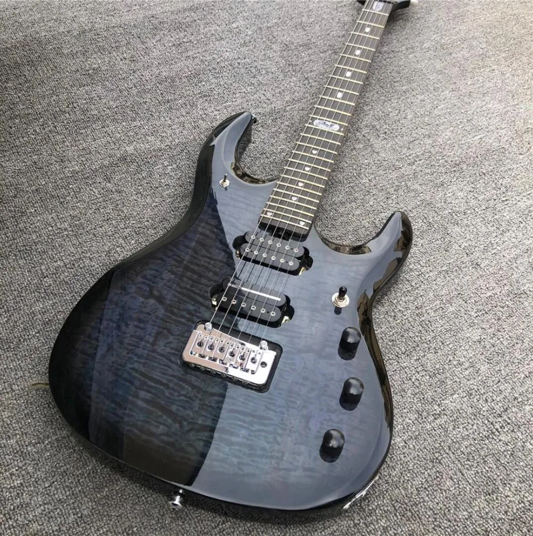 Музыкальный мужчина JPX John Petrucci Темно-синий стеганый клен Top Electric Guitar Tremolo Bridge Whammy Bar, фиксирующие тюнеры