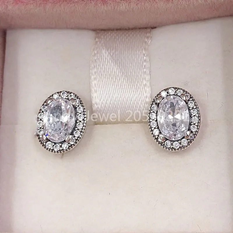 Andy Jewel Authentic 925 Sterling Silver Studs Vintage Elegance Stud Earrings Fits European Pandora Style Studs Jewelry 296247CZ