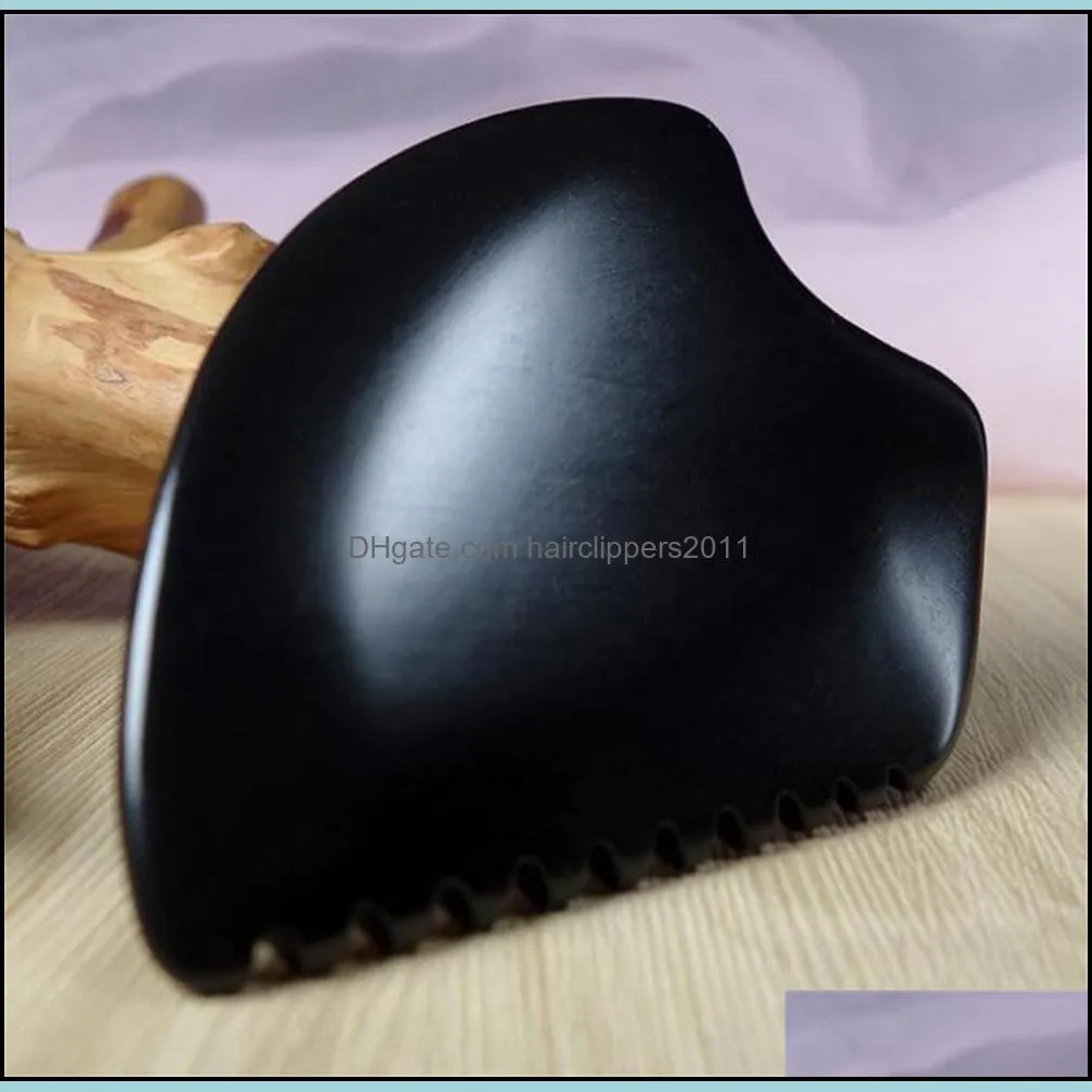 Massage Stones Rocks Big Gua Sha Facial Body Tools GuaSha Scraping Bian Scraper Tool Black