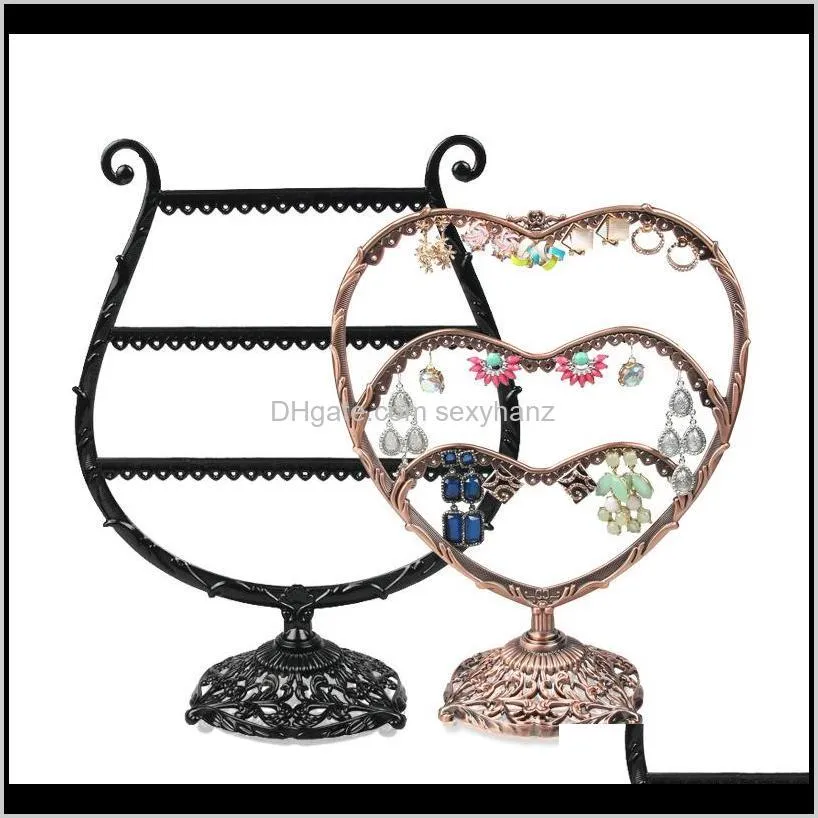 wrought iron heart-shaped vase shape jewelry frame creative jewelry stand earrings display shelf earrings holder storage rack