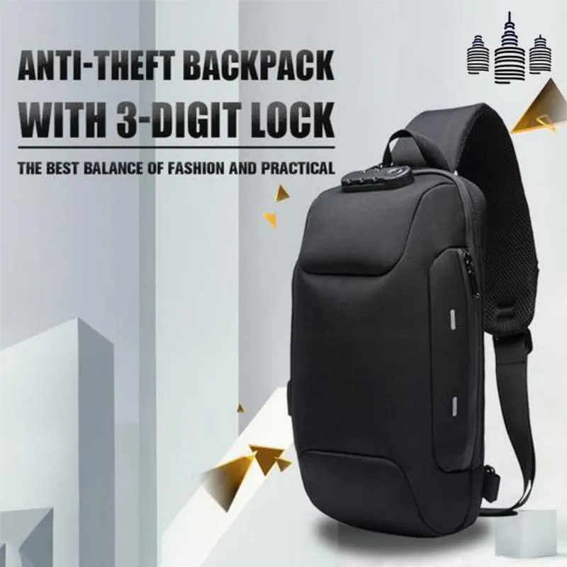 Backpack Anti-theft With 3-Digit Lock Shoulder Bag Waterproof For Mobile Phone Travel LXX9