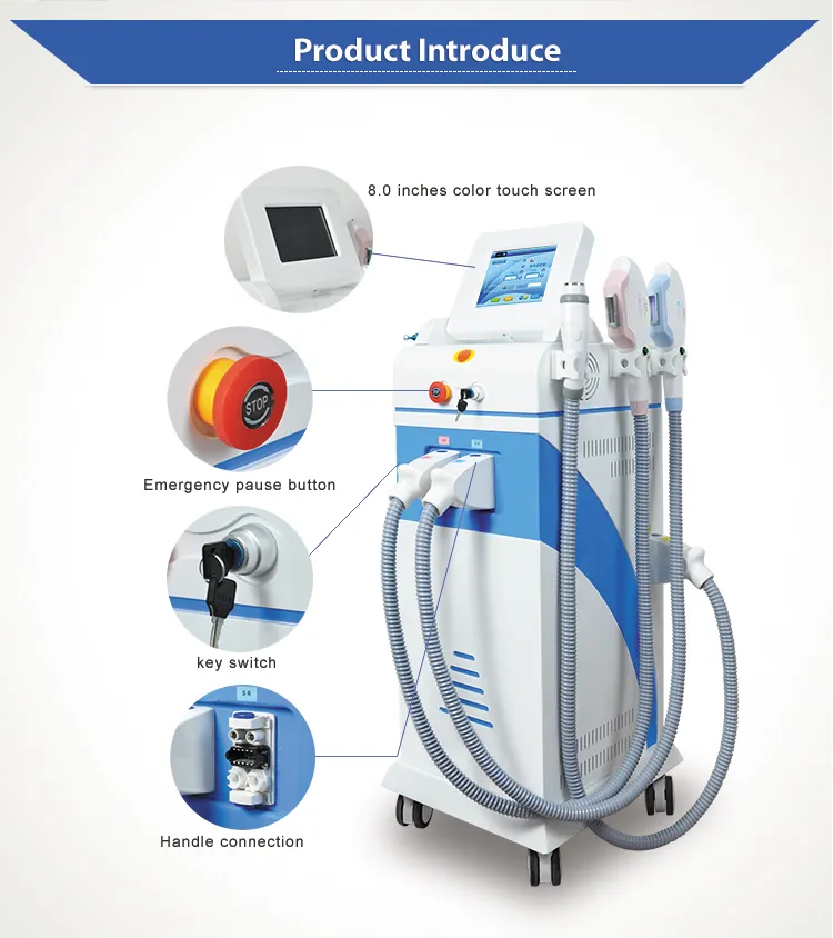 Hottest 4 in 1 rf OPT shr Laser permanent hair removal machines and equipments