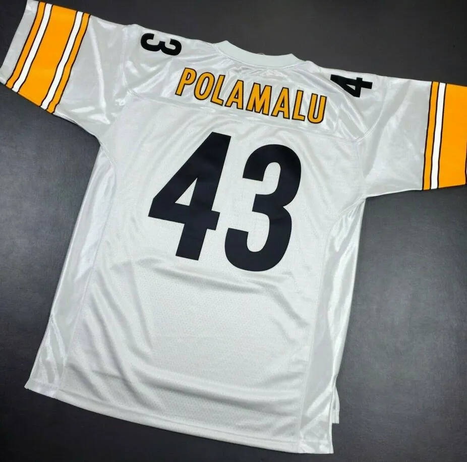 Rzadka koszulka piłkarska mężczyźni młode kobiety Vintage Troy Polamalu 05 koszulki rozmiar S-5xl Niestandardowy nazwa lub numer