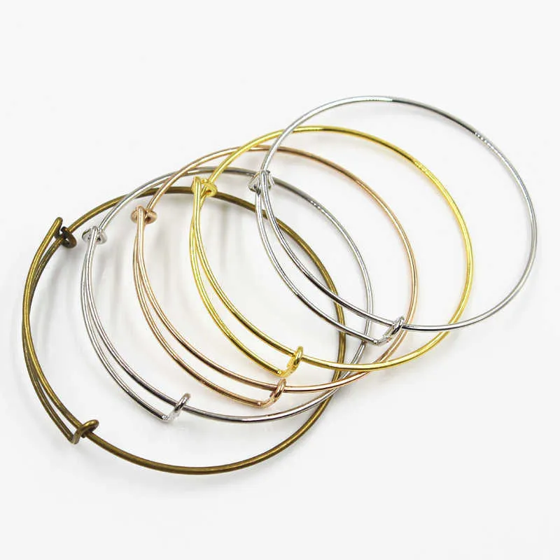 5pcs Cheap Wholesale Expandable Wire Bracelets Bangles for Women Kids 65mm Diy Jewelry Making Factoy Price Big Promotion Q0719