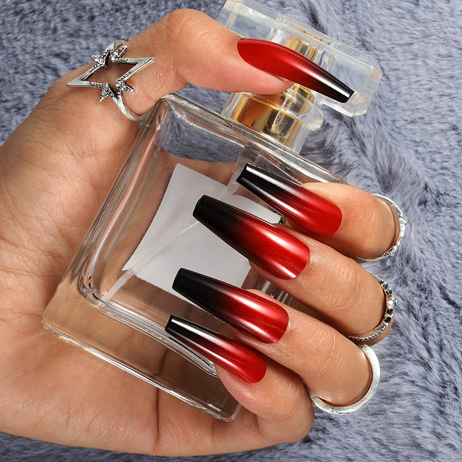 Red Ombre Nails Acrylics | TikTok