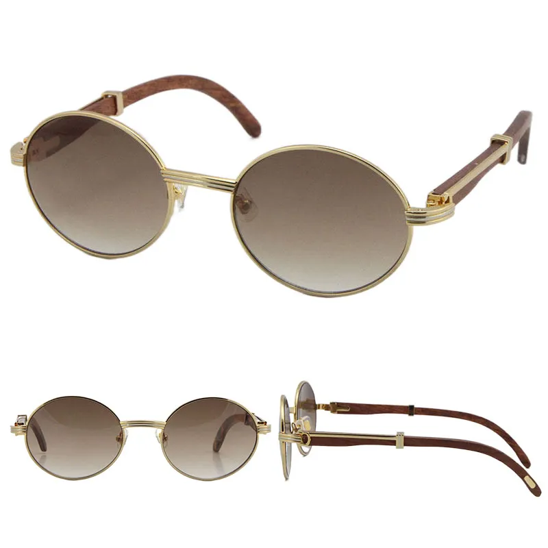 Lunettes de soleil en bois vintage en or 18k