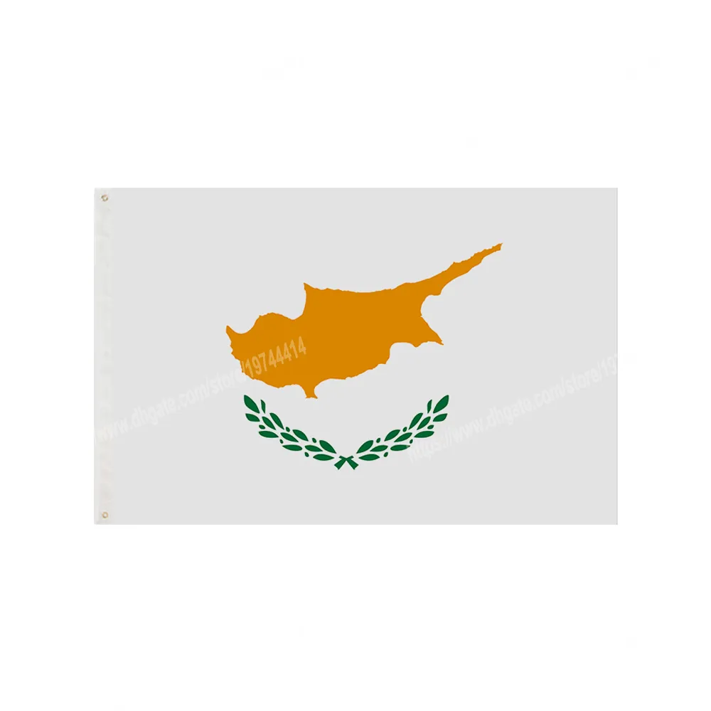 Banderas de Chipre Bandera nacional de poliéster Volando 90 x 150 cm Bandera de 3 * 5 pies en todo el mundo en todo el mundo al aire libre se puede personalizar